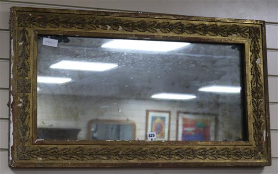 A 19th century rectangular giltwood and gesso mirror with oak leaf banding 53 x 94cm